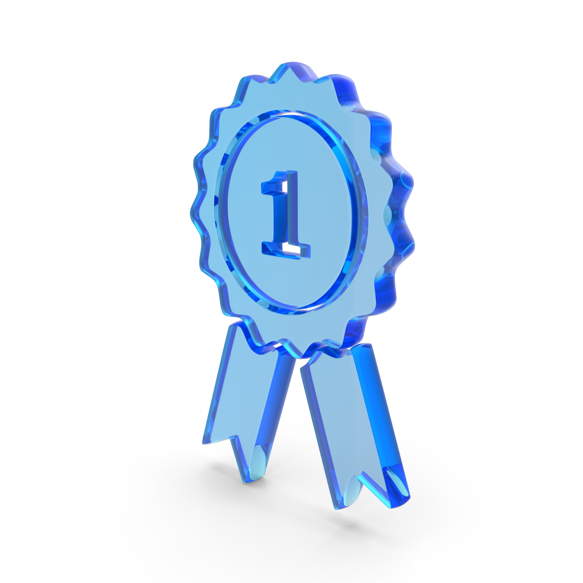 Blue Glass Number One Icon.H03.2k