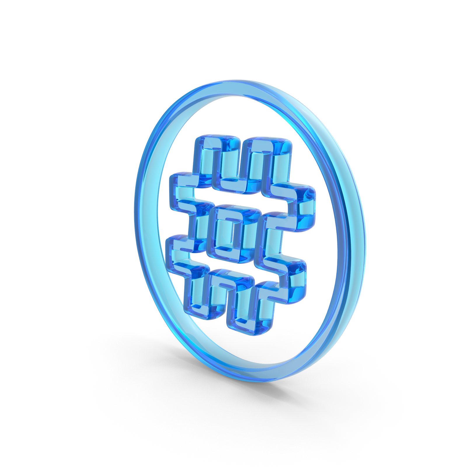 Glass Hashtag With Circle Outline Icon.H03.2k