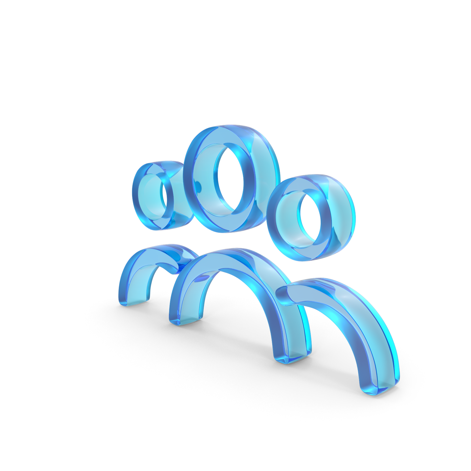 Glass Three Persons Group Outline Icon.H03.2k