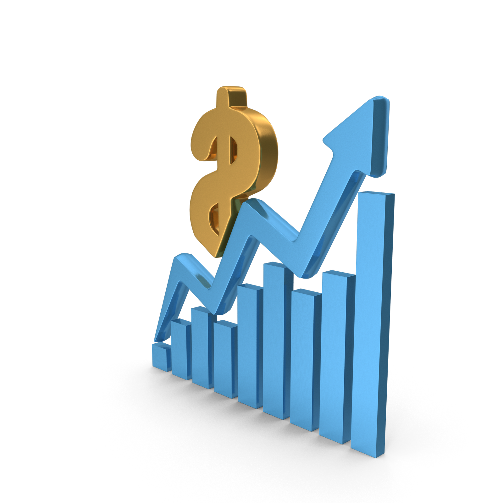 Stock Market Dollar Growth Arrow Metallic.H03.2k